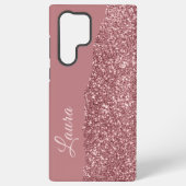 Coque Samsung Galaxy Nom manuscrit Parties scintillant rose Faux en mét (Verso)