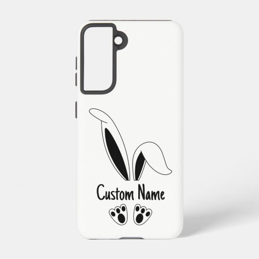 Coque Samsung Galaxy Nom personnalisé Cute Bunny Pâques (Verso)