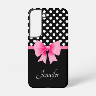 Coque Samsung Galaxy Nom personnalisé Élégant Rose Bow