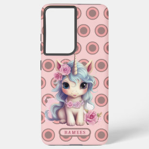 Coque Samsung Galaxy Nom personnalisé Fairy Baby Unicorn Sparkling
