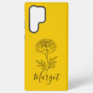 Coque Samsung Galaxy Nom personnalisé Fleur de naissance de souci d'oct