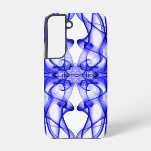 Coque Samsung Galaxy Nom personnalisé Fumée Bleue Symétrique Blanc