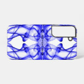 Coque Samsung Galaxy Nom personnalisé Fumée Bleue Symétrique Blanc (Verso Horizontal)