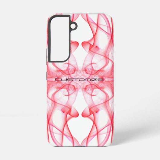 Coque Samsung Galaxy Nom personnalisé Fumée Rouge Symétrique Blanc (Verso)
