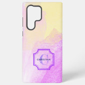Coque Samsung Galaxy Nom personnalisé Monogram Pastel Chic Aquarelle (Verso)