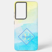 Coque Samsung Galaxy Nom personnalisé Monogram Pastel Coton Candy Coule (Verso)