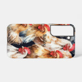 Coque Samsung Galaxy Nom Personnalisé Poulets Hen Oeufs De Coq (Verso Horizontal)