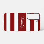 Coque Samsung Galaxy Nom Rayures Rouges Modernes (Verso Horizontal)