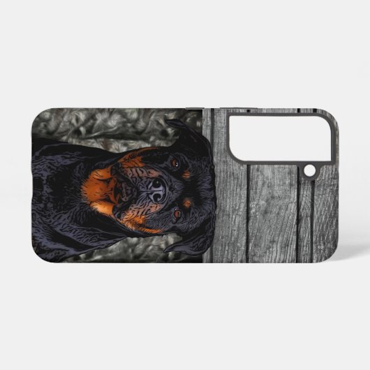 Coque Samsung Galaxy Nom Rottweiler personnalisé Chien Camo Rustique An (Verso Horizontal)