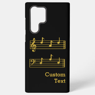 COQUE SAMSUNG GALAXY NOTES DE MUSIQUE NOIRE GOLD MEILLEUR BASES DE BASE