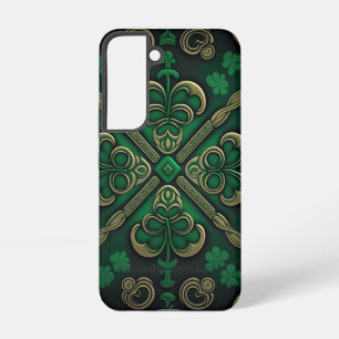 COQUE SAMSUNG GALAXY NUANCES DE VERT TRÈFLES IRLANDAIS CELTIQUES