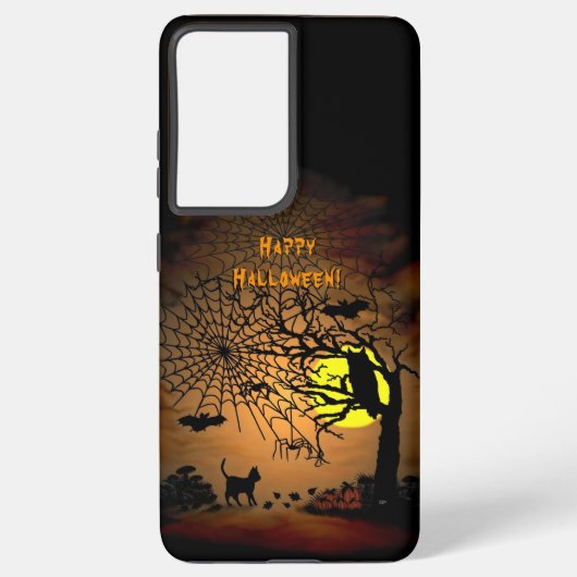 Coque Samsung Galaxy Nuit d'Halloween, Joyeux Halloween ! (Verso)