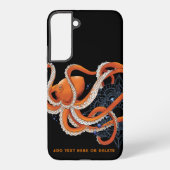 Coque Samsung Galaxy Octopus Orange Mandala bleu (Verso)