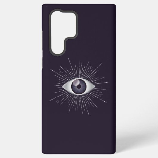 Coque Samsung Galaxy OEil mystique d'argent et de violet (Verso)