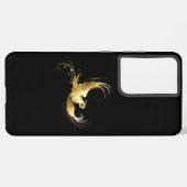 Coque Samsung Galaxy Oiseau d'or sur Arrière - plan noir (Verso Horizontal)