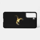 Coque Samsung Galaxy Oiseau d'or sur Arrière - plan noir (Verso Horizontal)