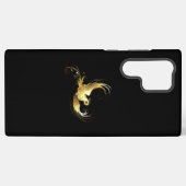 Coque Samsung Galaxy Oiseau doré sur fond noir (Verso Horizontal)