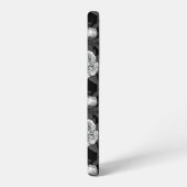 Coque Samsung Galaxy Oiseaux et fleurs de pivoines monochromes, gris (Côté gauche)