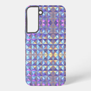 Coque Samsung Galaxy Or Géométrique Iridescent Bleu et Violet 2