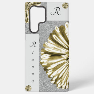 Coque Samsung Galaxy Or moderne élégant en diamant marbré