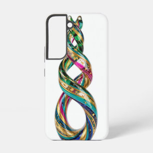 Coque Samsung Galaxy Or Turquoise Magenta Émeraude Tordu