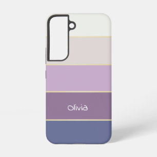 Coque Samsung Galaxy or violet or pourpre doré rayures bloc de couleur