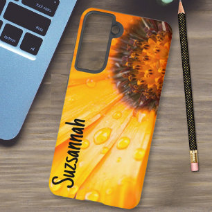 Coque Samsung Galaxy Orange African Daisy Gros plan Photo Florale