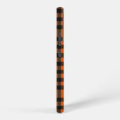 Coque Samsung Galaxy Orange and Black Plaid Checkered Pattern (Côté droit)