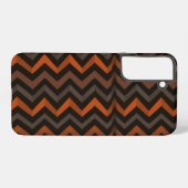Coque Samsung Galaxy Orange and Brown Zigzag Pattern (Verso Horizontal)