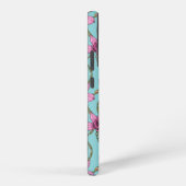 Coque Samsung Galaxy Orchidées et chaînes, roses et bleues (Côté droit)