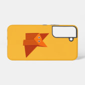 Coque Samsung Galaxy Origami Fox Kawaii Cute orange jaune (Verso Horizontal)