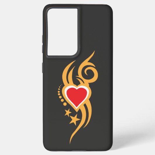 Coque Samsung Galaxy Ornamental Floral Heart Tattoo (Verso)