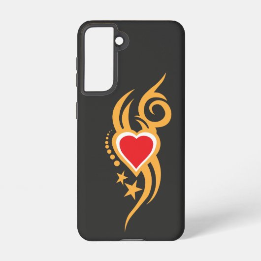 Coque Samsung Galaxy Ornamental Floral Heart Tattoo (Verso)