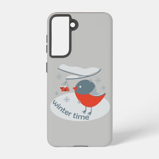 Coque Samsung Galaxy Ours d'hiver et baies de raies rouges (Verso)