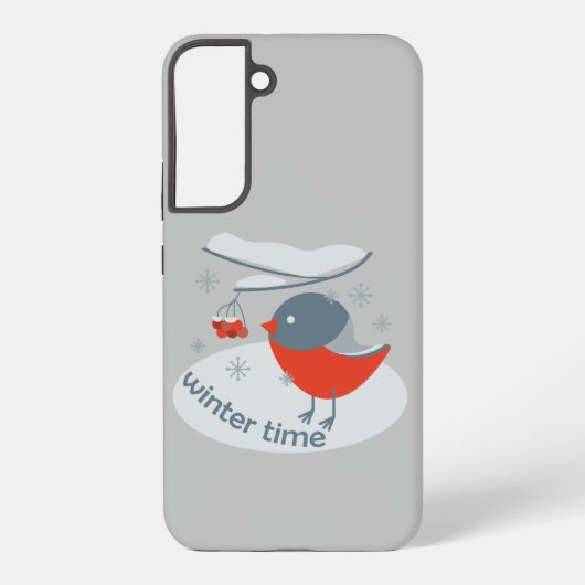 Coque Samsung Galaxy Ours d'hiver et baies de raies rouges (Verso)