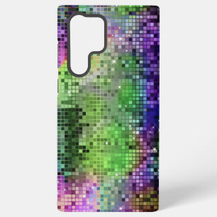 Coque Samsung Galaxy Paillettes de disco vertes et bleues & impression