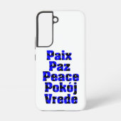 Coque Samsung Galaxy Paix en langues étrangères Coeurs Bleu Noir (Verso)