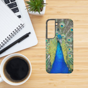 Coque Samsung Galaxy Panache de plumes de paon bleu