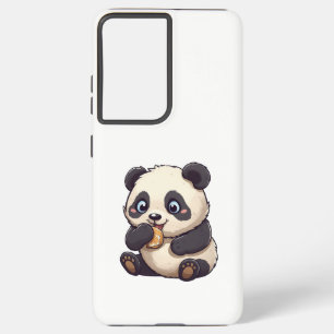 Coque Samsung Galaxy Panda mange un biscuit