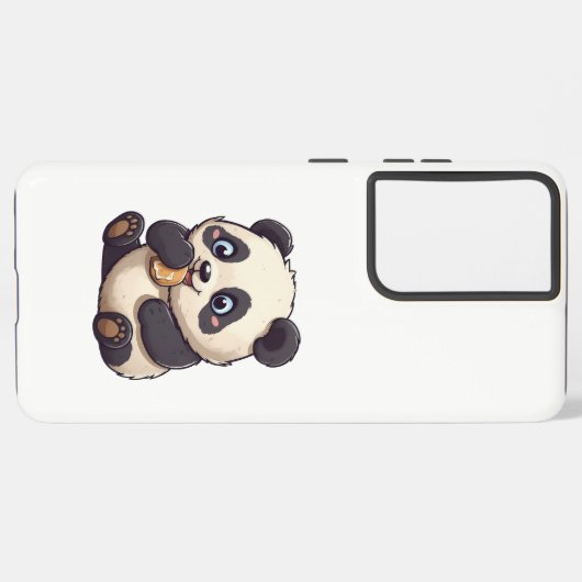 Coque Samsung Galaxy Panda mange un biscuit (Côté gauche)