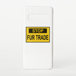 Coque Samsung Galaxy S10 Panneau commercial Stop Fur jaune
