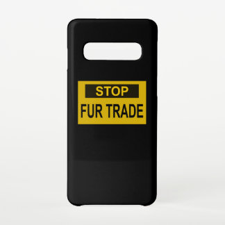 Coque Samsung Galaxy S10 Panneau commercial Stop Fur jaune
