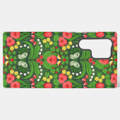 Coque Samsung Galaxy Pansies rouges, oiseaux et papillons (Verso Horizontal)