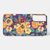 Coque Samsung Galaxy Pansies sur violet de prune (Verso Horizontal)