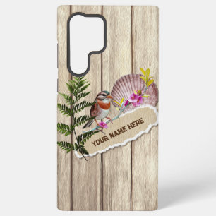 Coque Samsung Galaxy Papier tordu rustique Peinture à huile de bois Per