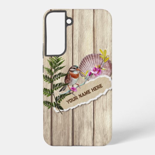 Coque Samsung Galaxy Papier tordu rustique Peinture à huile de bois Per (Verso)