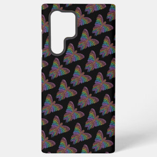 Coque Samsung Galaxy Papillon Arc-en-ciel (noir) - Étui Samsung