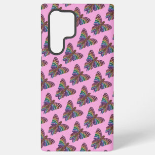 Coque Samsung Galaxy Papillon Arc-en-ciel (rose) - Étui Samsung