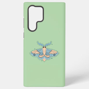 Coque Samsung Galaxy Papillon Céleste Fantaisiste — Bleu Douce et Pêche