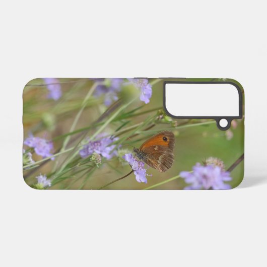 Coque Samsung Galaxy Papillon et fleurs (Verso Horizontal)